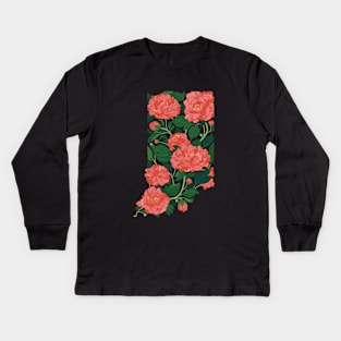 Indiana Peony Kids Long Sleeve T-Shirt